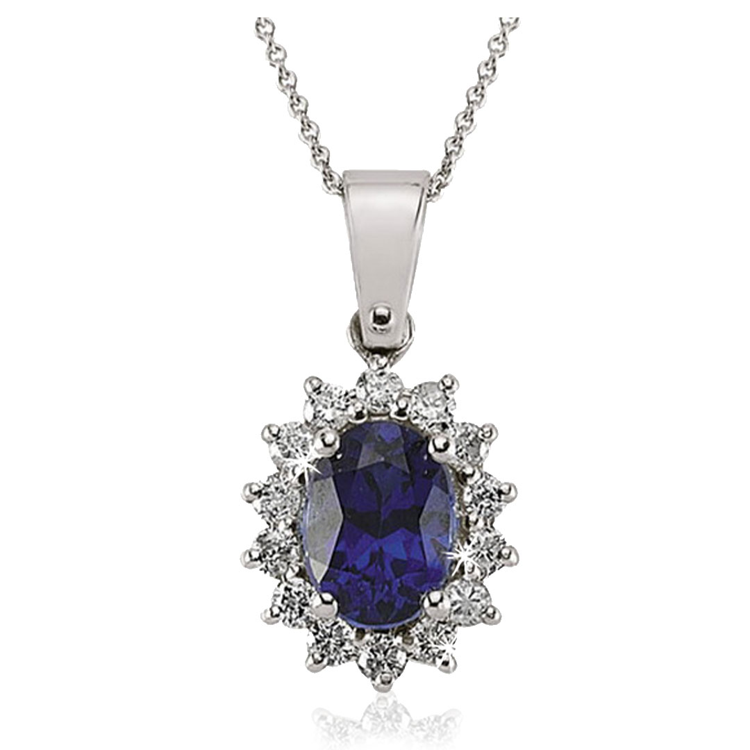 1.48 Karat Pırlanta Safir Kolye