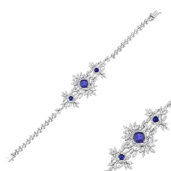 6.00 Karat Pırlanta Safir Bileklik