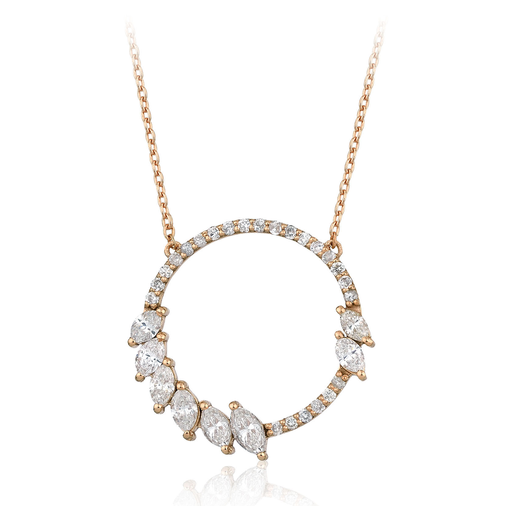 0.89 Karat Pırlanta Oval Taş Kolye