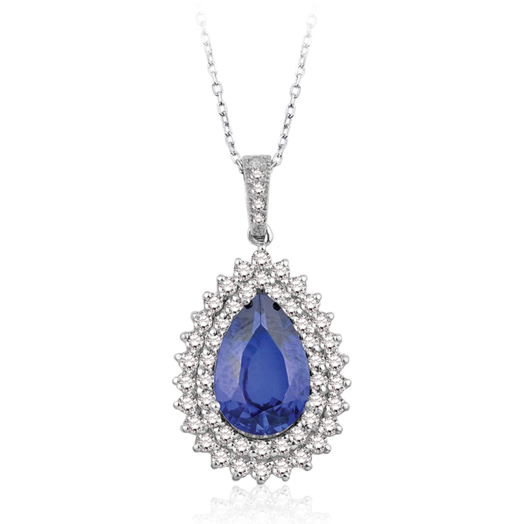 4.23 Karat Pırlanta Safir Kolye