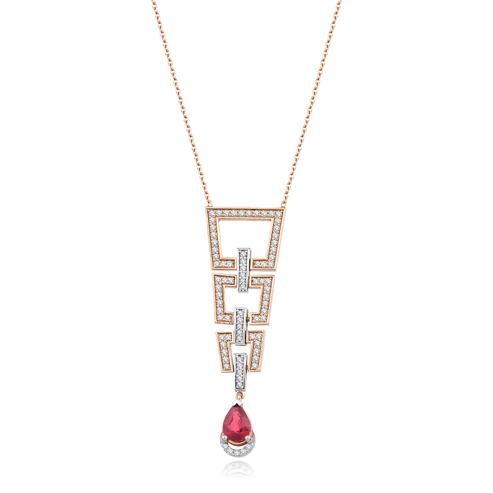 1.44 Karat Pırlanta Geometrik Kolye