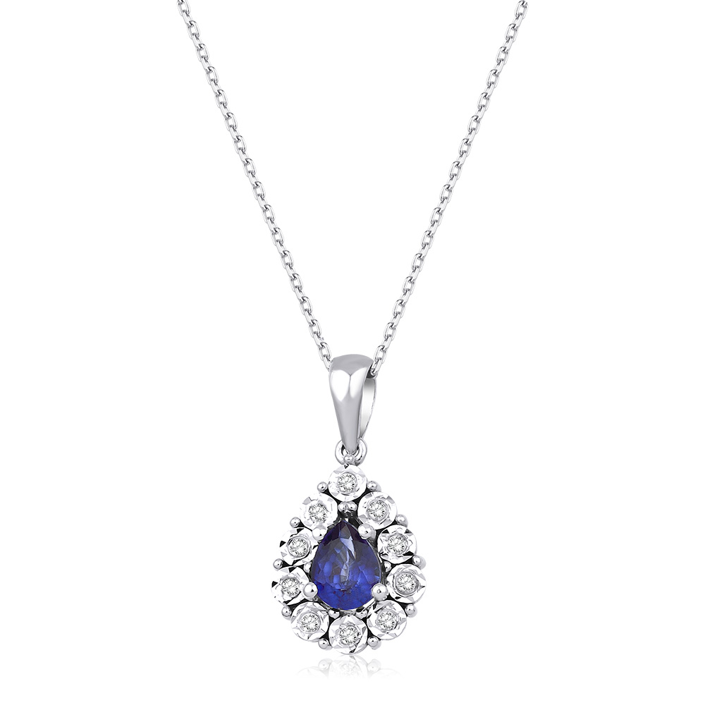 0.51 Karat Pırlanta Safir Kolye 2