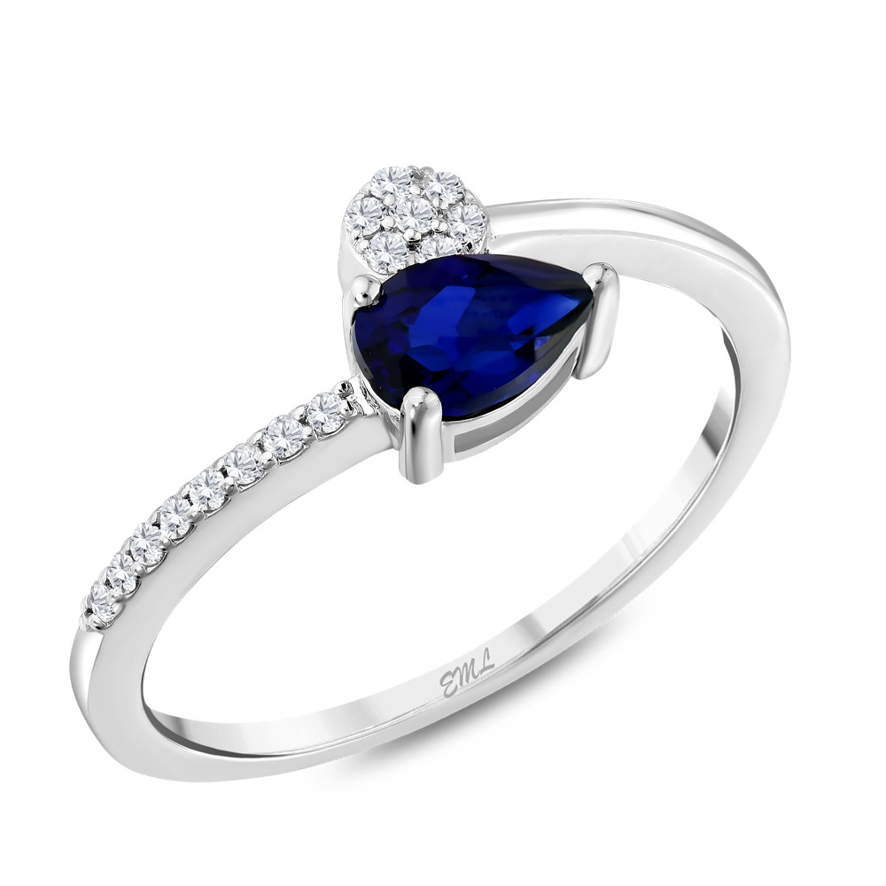 0.63 karat Pırlanta Safir Yüzük