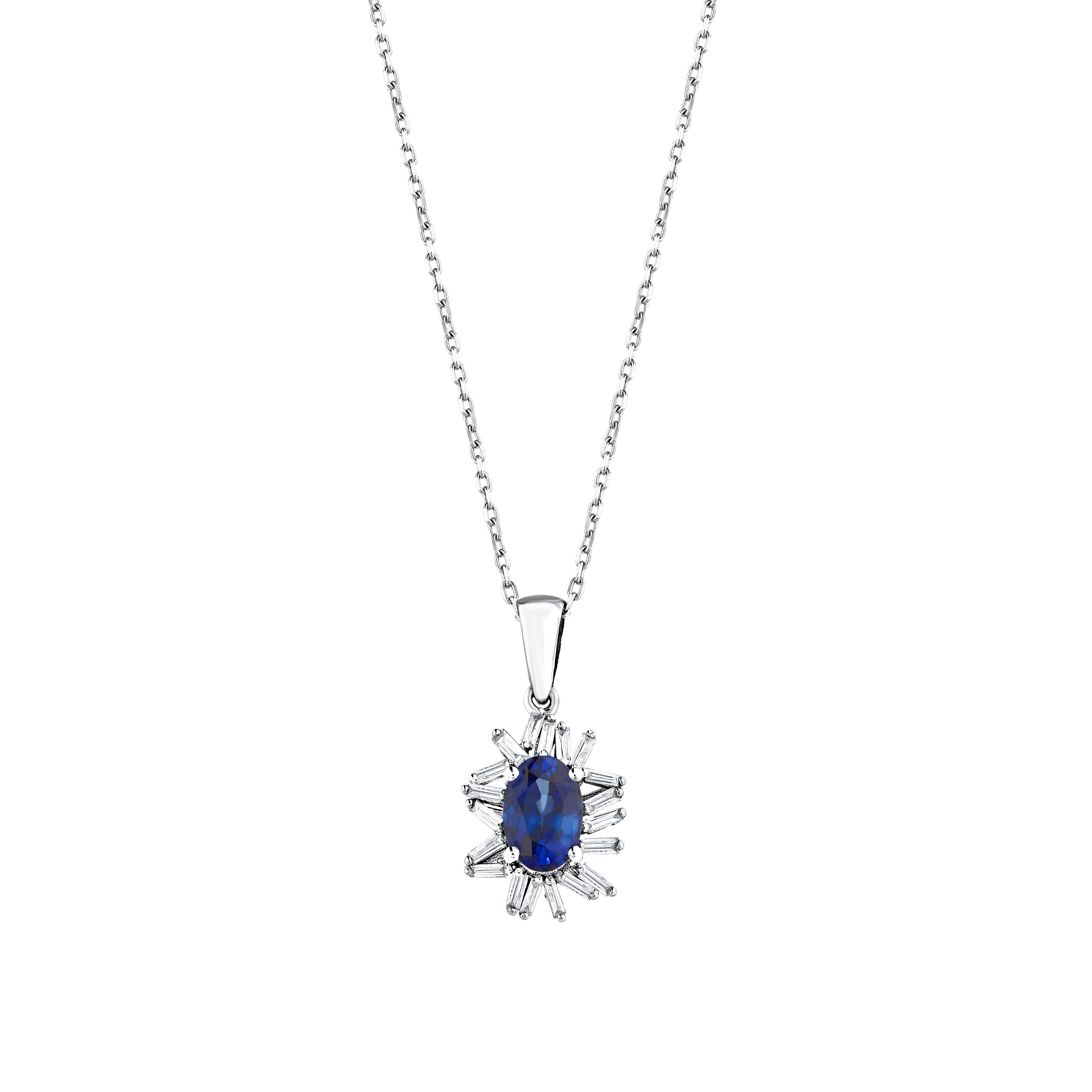 0.84 Karat Pırlanta Safir Kolye 2