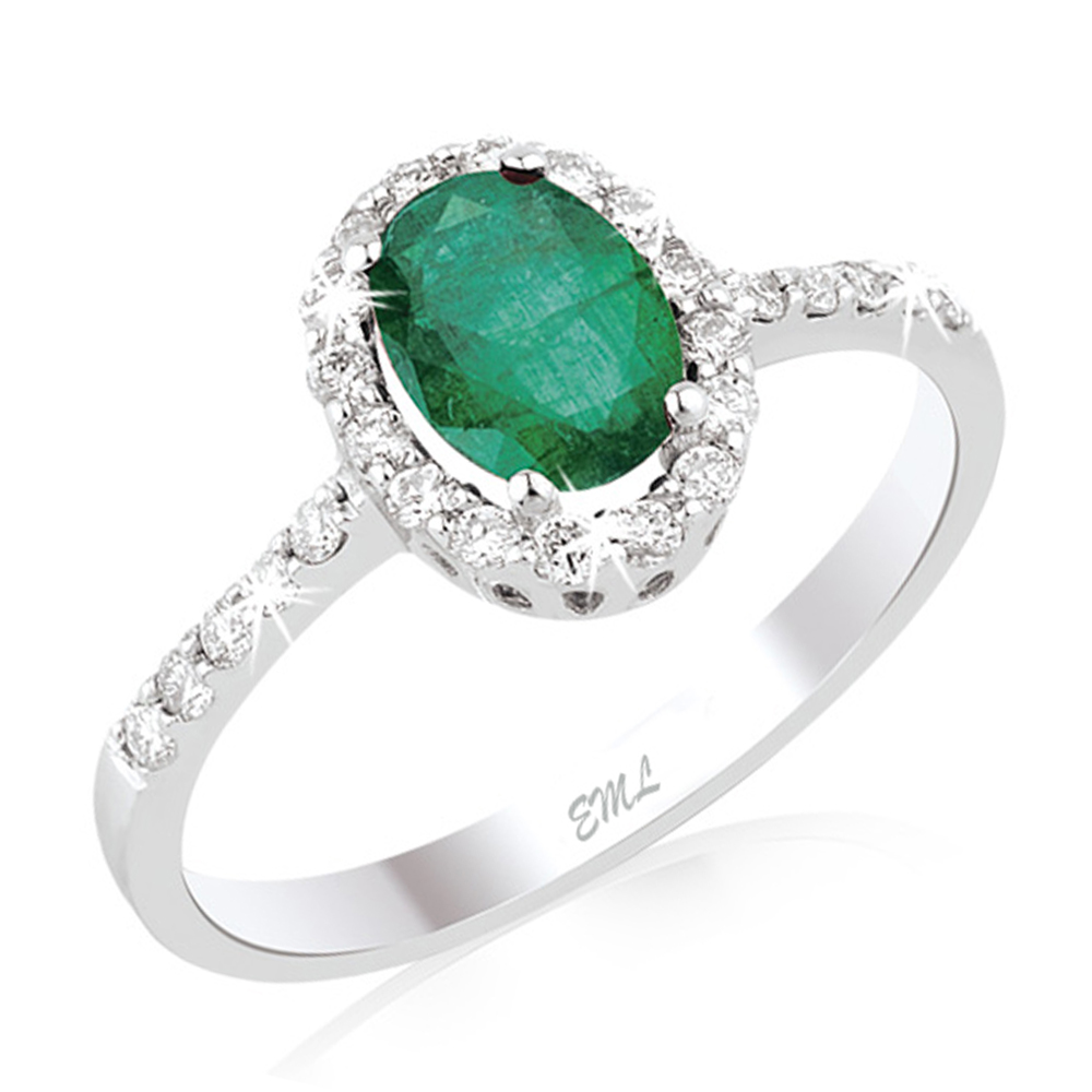 0.95 Karat Pırlanta Zümrüt Yüzük