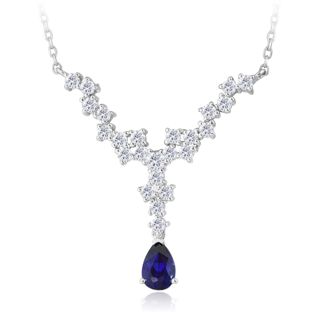 1.23 karat Pırlanta Safir Kolye