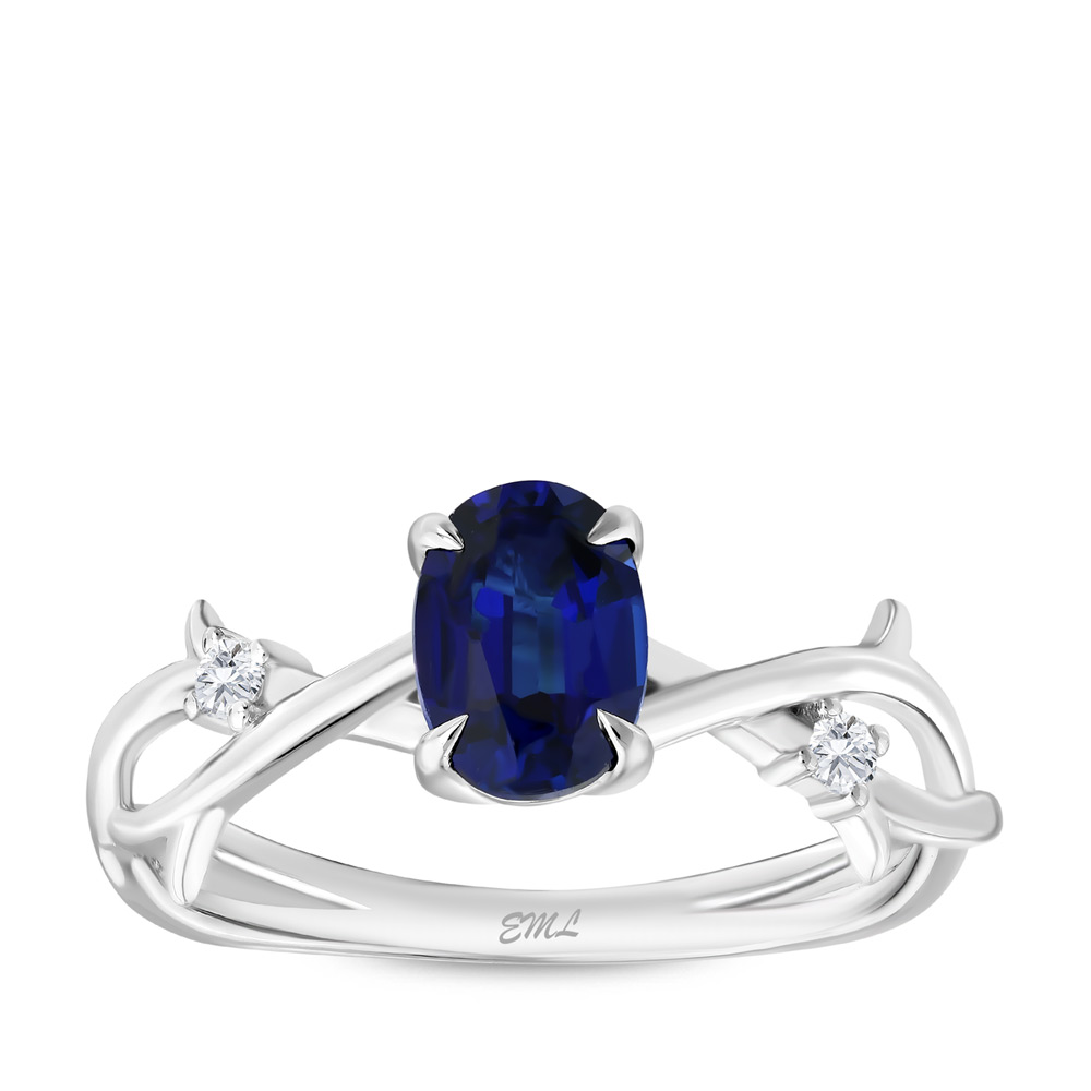 1.42 karat Pırlanta Safir Vintage Yüzük 2
