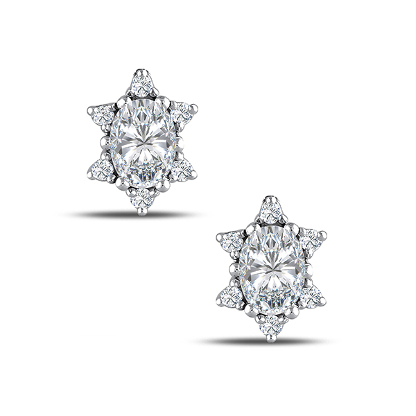 1.58 Karat Pırlanta Beyaz Safir Küpe
