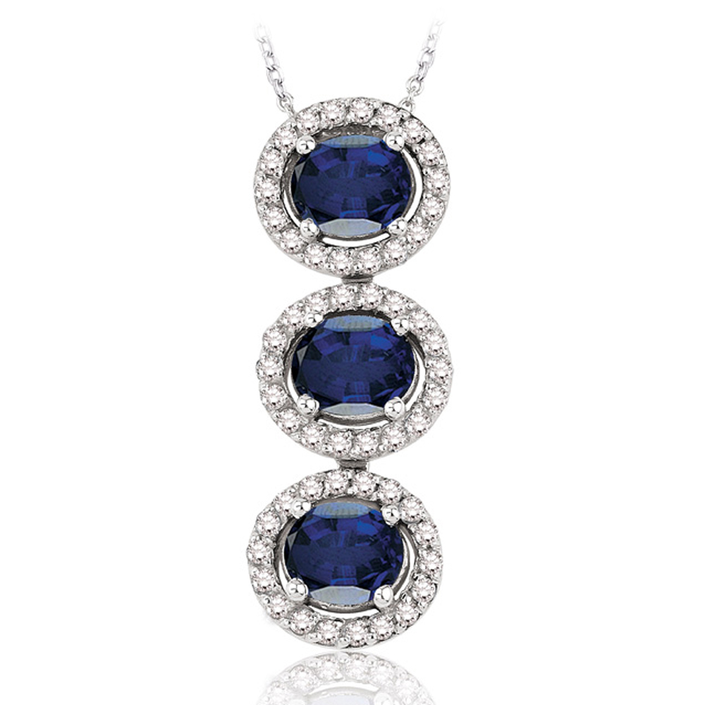 1.65 Karat Pırlanta Safir Kolye 3