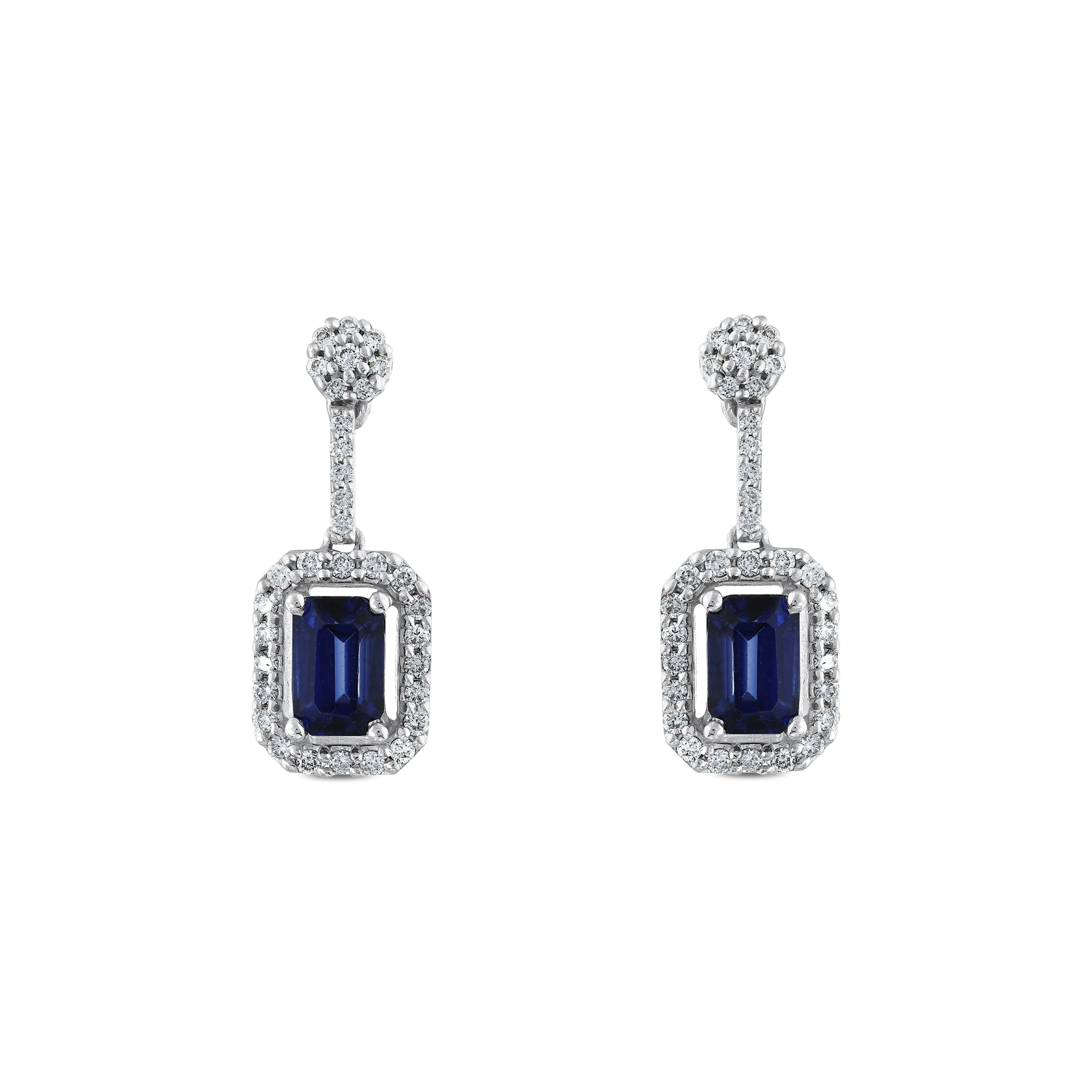 1.95 Karat Pırlanta Safir Küpe