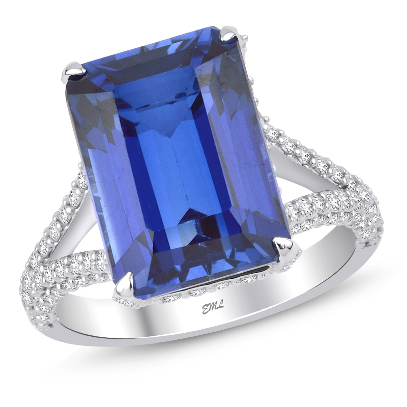 10.75 Karat Pırlanta Safir Yüzük
