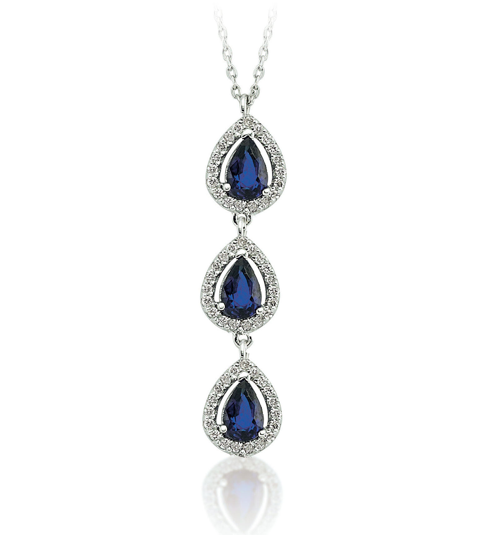 1.88 Karat Pırlanta Safir Kolye