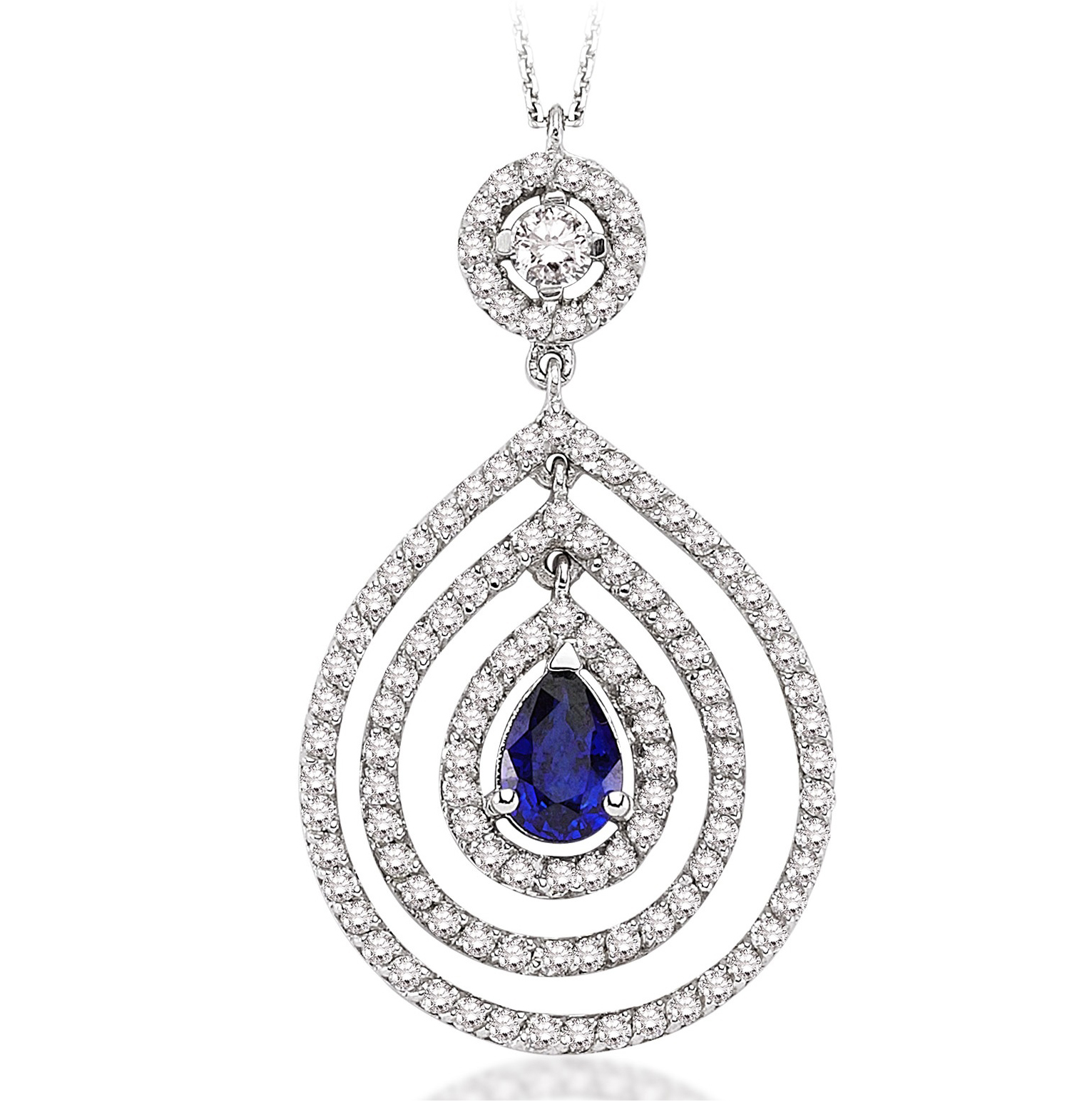 1.13 Karat Pırlanta Safir Kolye