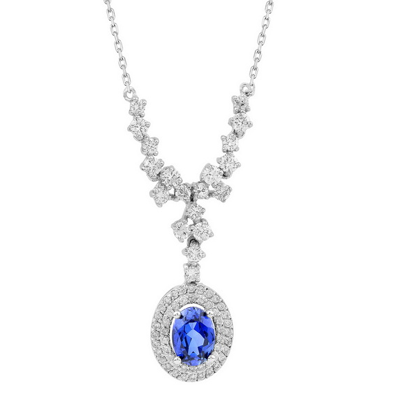 2.10 Karat Pırlanta Safir Kolye