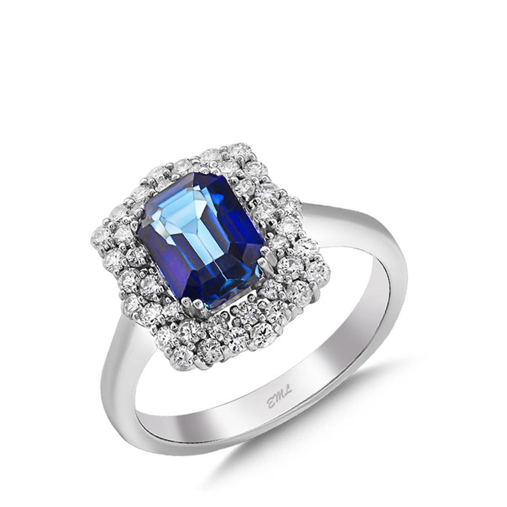 3.22 Karat Pırlanta Safir Yüzük