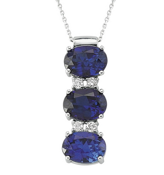 3.05 Karat Pırlanta Safir Kolye