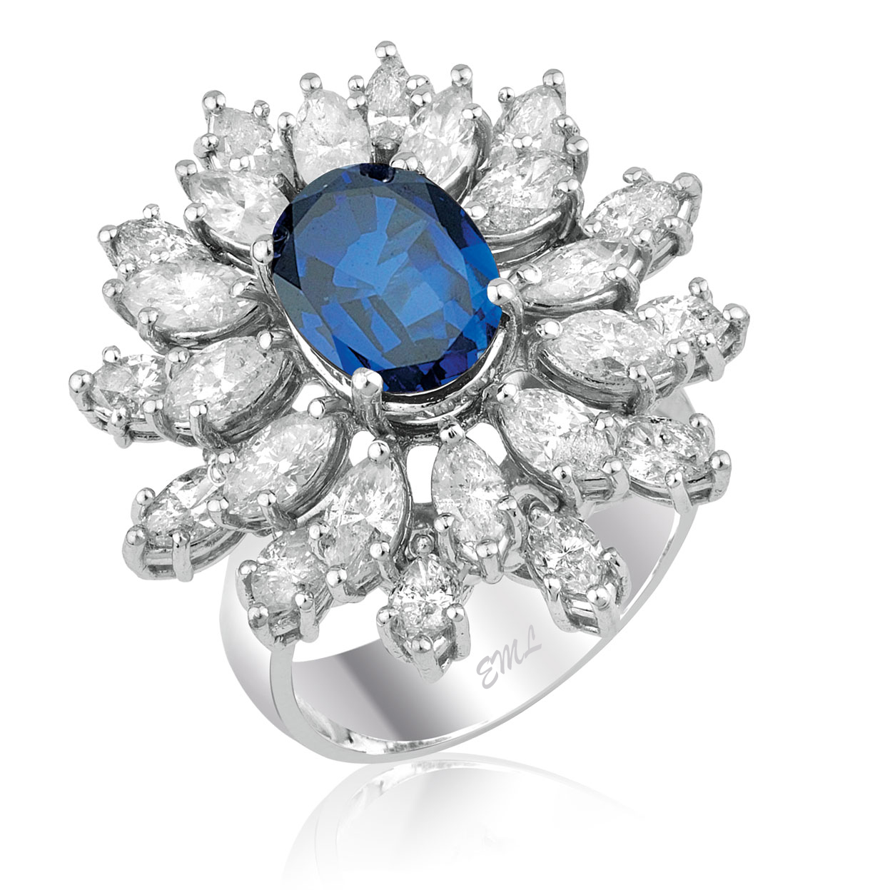 6.19 Karat Pırlanta Safir Yüzük