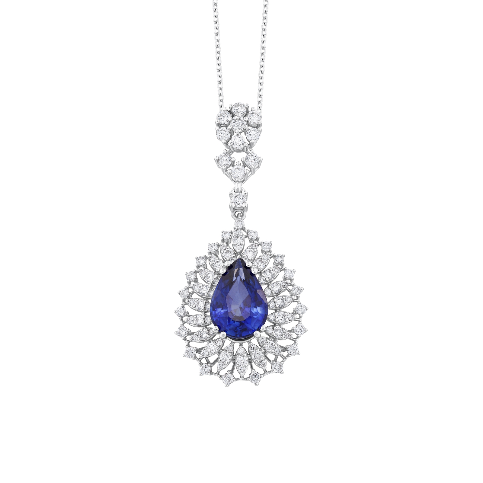 6.53 Karat Pırlanta Safir Kolye